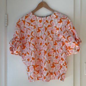 Printed Smocked Blouse